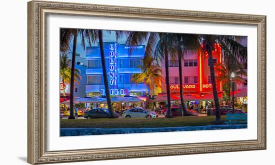 Art Deco District, Ocean Drive, South Beach, Miami Beach, Miami, Florida, USA-Gavin Hellier-Framed Photographic Print