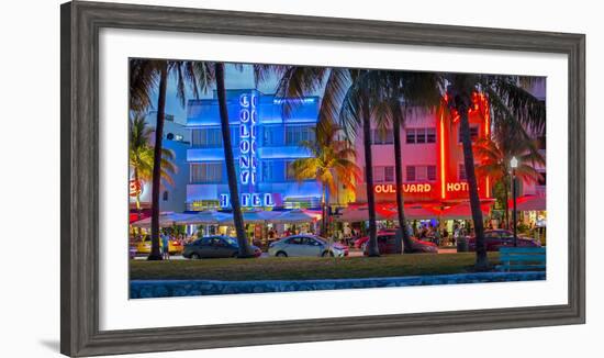 Art Deco District, Ocean Drive, South Beach, Miami Beach, Miami, Florida, USA-Gavin Hellier-Framed Photographic Print