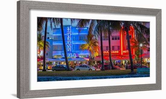 Art Deco District, Ocean Drive, South Beach, Miami Beach, Miami, Florida, USA-Gavin Hellier-Framed Photographic Print