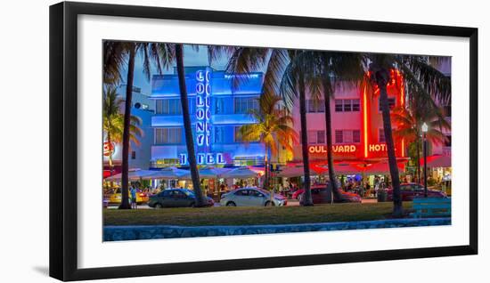 Art Deco District, Ocean Drive, South Beach, Miami Beach, Miami, Florida, USA-Gavin Hellier-Framed Photographic Print