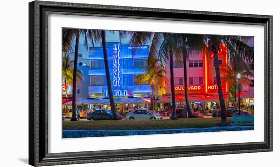 Art Deco District, Ocean Drive, South Beach, Miami Beach, Miami, Florida, USA-Gavin Hellier-Framed Photographic Print