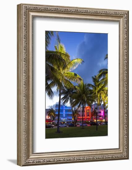 Art Deco District, Ocean Drive, South Beach, Miami Beach, Miami, Florida, USA-Gavin Hellier-Framed Photographic Print