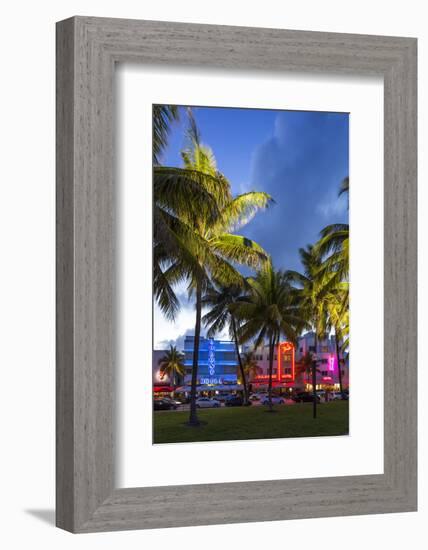 Art Deco District, Ocean Drive, South Beach, Miami Beach, Miami, Florida, USA-Gavin Hellier-Framed Photographic Print