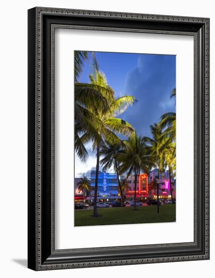 Art Deco District, Ocean Drive, South Beach, Miami Beach, Miami, Florida, USA-Gavin Hellier-Framed Photographic Print