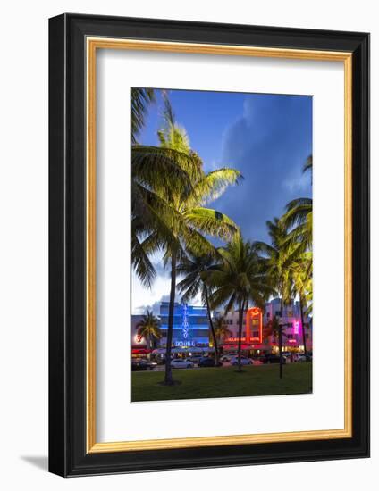 Art Deco District, Ocean Drive, South Beach, Miami Beach, Miami, Florida, USA-Gavin Hellier-Framed Photographic Print