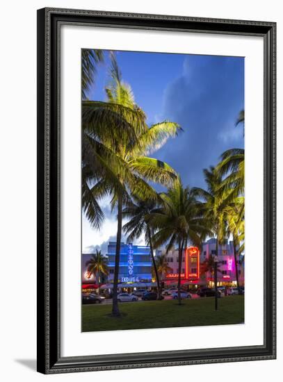 Art Deco District, Ocean Drive, South Beach, Miami Beach, Miami, Florida, USA-Gavin Hellier-Framed Photographic Print