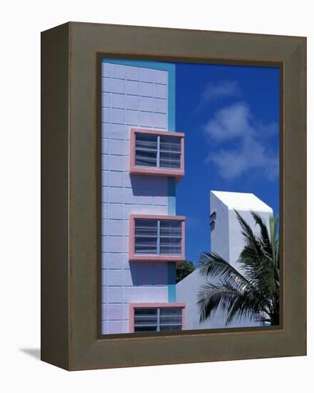 Art Deco District, South Beach, Miami, Florida-Greg Johnston-Framed Premier Image Canvas