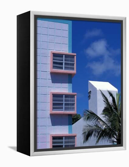 Art Deco District, South Beach, Miami, Florida-Greg Johnston-Framed Premier Image Canvas