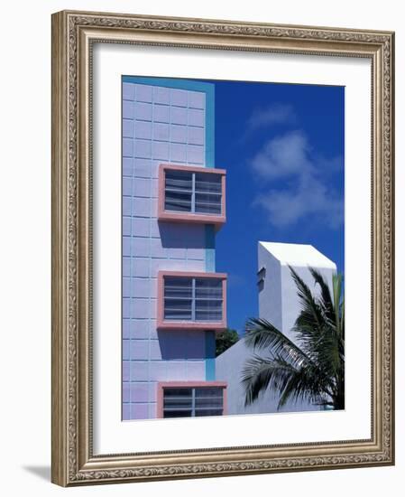 Art Deco District, South Beach, Miami, Florida-Greg Johnston-Framed Photographic Print