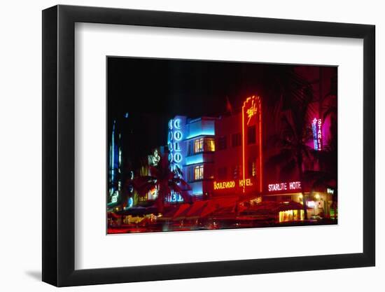 Art Deco District, South Beach, Miami-George Oze-Framed Photographic Print