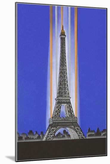 Art Deco Eiffel Tower-null-Mounted Art Print