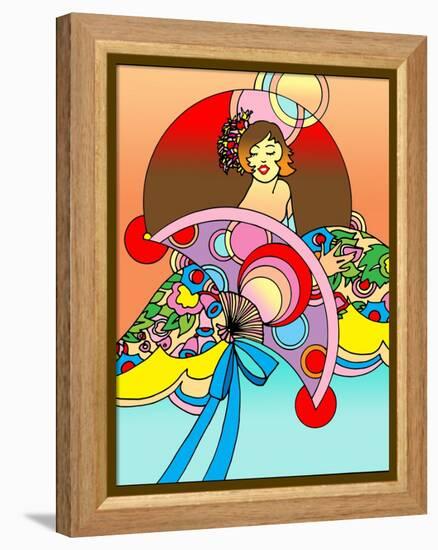 Art Deco Fan Lady-Howie Green-Framed Premier Image Canvas