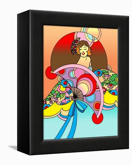 Art Deco Fan Lady-Howie Green-Framed Premier Image Canvas