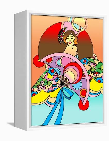 Art Deco Fan Lady-Howie Green-Framed Premier Image Canvas