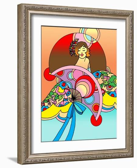 Art Deco Fan Lady-Howie Green-Framed Giclee Print