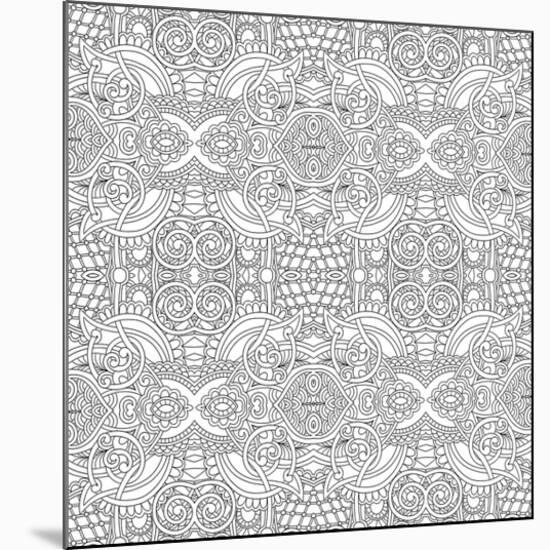 Art Deco Floral Ornaments Coloring Art-null-Mounted Coloring Poster