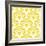 Art Deco Geometric Pattern in Bright Yellow-tukkki-Framed Art Print