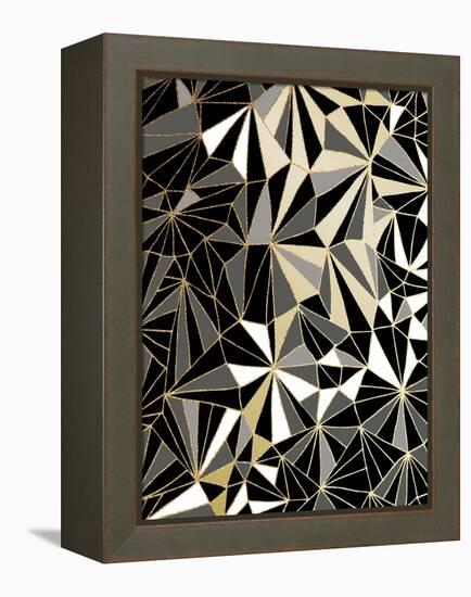 Art Deco Geometry - Black and Gold-Dominique Vari-Framed Stretched Canvas