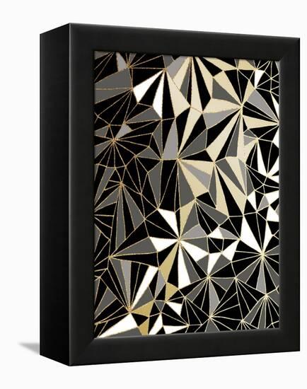 Art Deco Geometry - Black and Gold-Dominique Vari-Framed Stretched Canvas