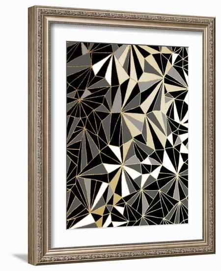 Art Deco Geometry - Black and Gold-Dominique Vari-Framed Art Print