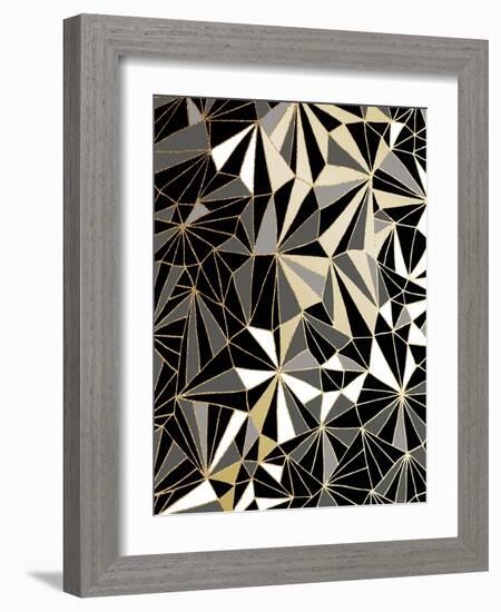 Art Deco Geometry - Black and Gold-Dominique Vari-Framed Art Print