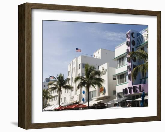 Art Deco Hotels, South Beach, Miami Beach, Florida-Walter Bibikow-Framed Photographic Print