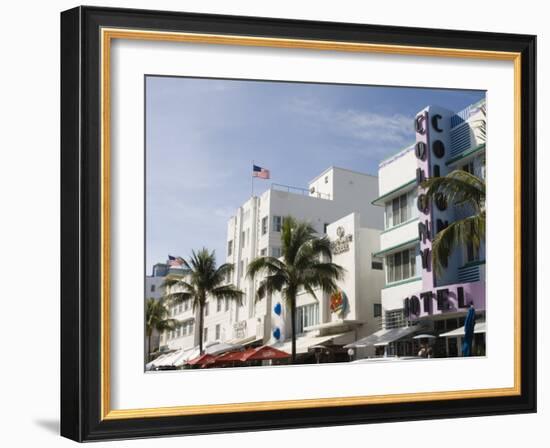 Art Deco Hotels, South Beach, Miami Beach, Florida-Walter Bibikow-Framed Photographic Print