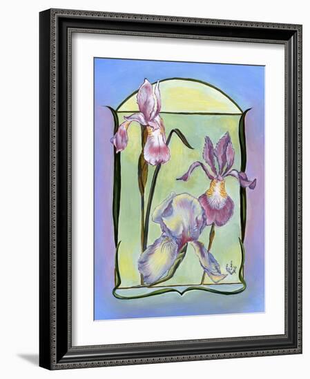 Art Deco Irises-Judy Mastrangelo-Framed Giclee Print