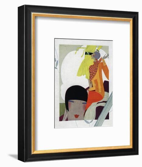 Art Deco Ladies Talking-null-Framed Giclee Print