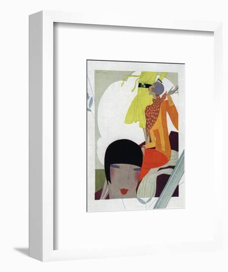 Art Deco Ladies Talking-null-Framed Giclee Print