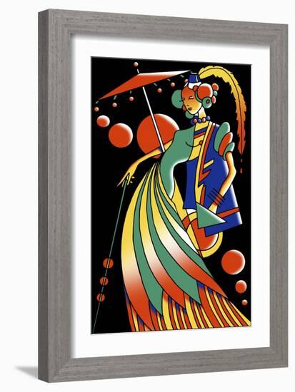 Art Deco Lady 4-Howie Green-Framed Giclee Print