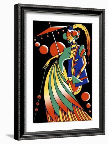 Art Deco Lady 4-Howie Green-Framed Giclee Print