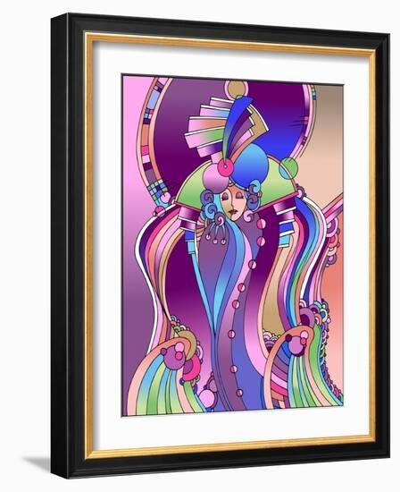 Art Deco Lady Bird-Howie Green-Framed Giclee Print