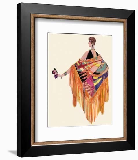 Art Deco Lady in a Colourful Dress-null-Framed Giclee Print