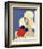 Art Deco Lady with a Large Red Flower-null-Framed Giclee Print