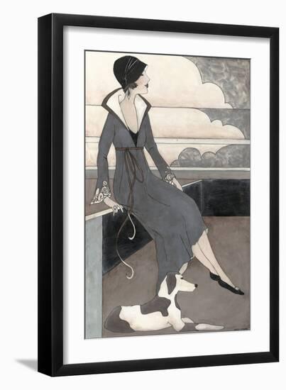 Art Deco Lady with Dog-Megan Meagher-Framed Premium Giclee Print