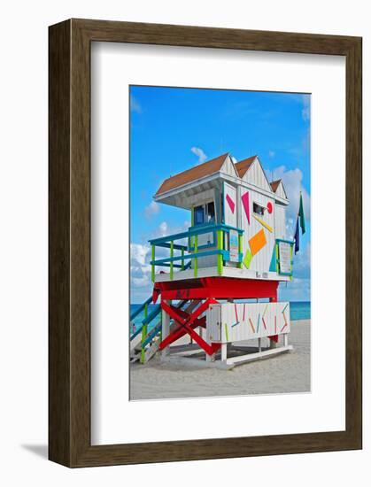 Art Deco Lifeguard Hut Florida-null-Framed Premium Giclee Print