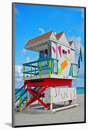 Art Deco Lifeguard Hut Florida-null-Mounted Art Print