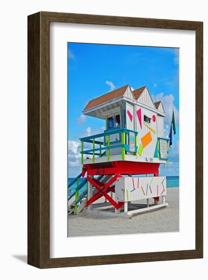 Art Deco Lifeguard Hut Florida-null-Framed Art Print