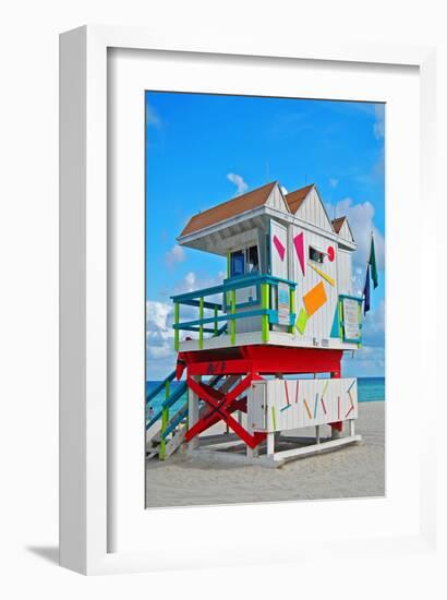 Art Deco Lifeguard Hut Florida-null-Framed Art Print