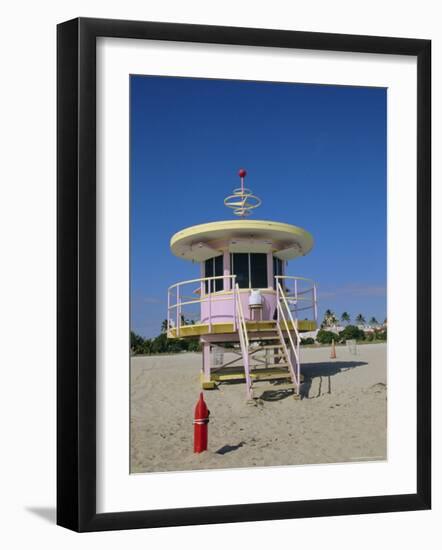 Art Deco Lifeguard Station, South Beach, Miami Beach, Florida, USA-Fraser Hall-Framed Photographic Print