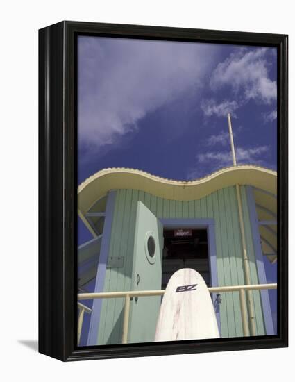 Art Deco Lifeguard Station, South Beach, Miami, Florida, USA-Robin Hill-Framed Premier Image Canvas