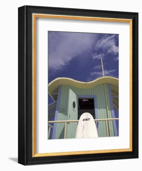 Art Deco Lifeguard Station, South Beach, Miami, Florida, USA-Robin Hill-Framed Photographic Print