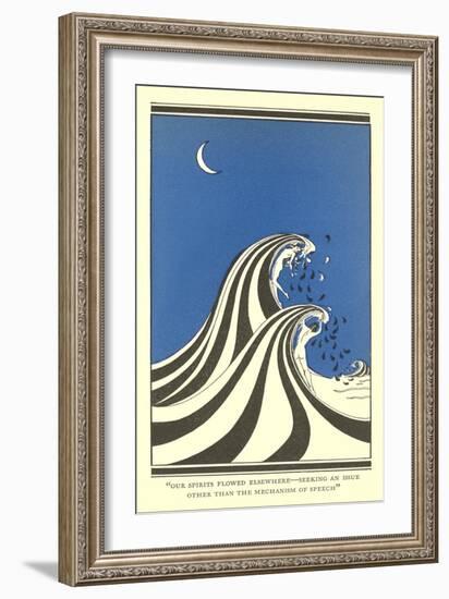 Art Deco Lovers in Waves-null-Framed Art Print