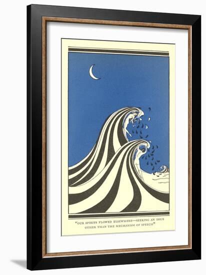 Art Deco Lovers in Waves-null-Framed Art Print