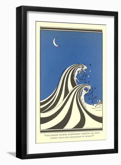 Art Deco Lovers in Waves-null-Framed Art Print