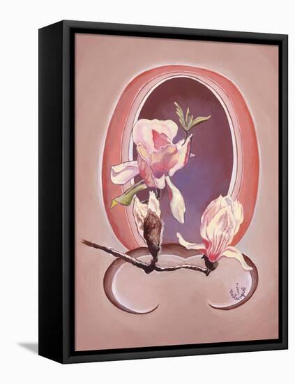 Art Deco Magnolias-Judy Mastrangelo-Framed Premier Image Canvas