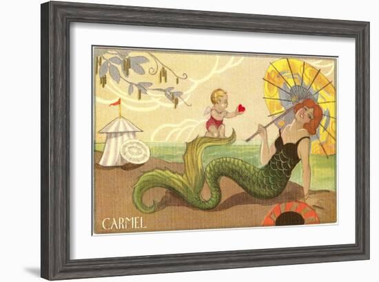 Art Deco Mermaid, Carmel, California-null-Framed Art Print