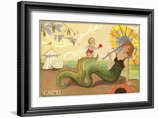 Art Deco Mermaid, Carmel, California-null-Framed Art Print