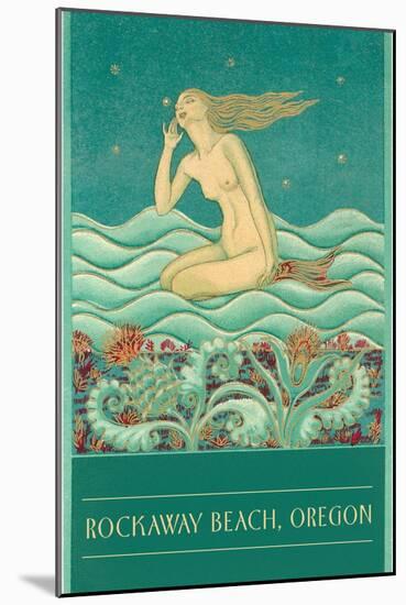 Art Deco Mermaid, Rockaway Beach, Oregon-null-Mounted Art Print